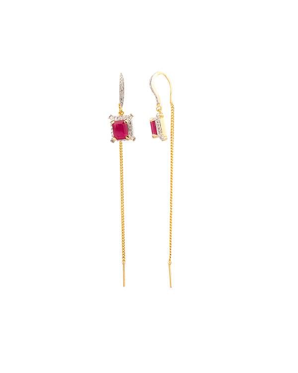Designer Earrings Pair Of Majestic Thread Needle Designer Earrings Pair Of Majestic Thread Needle Geometric Pink Online Voylla