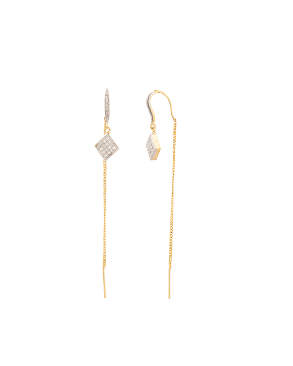 Designer Earrings Pair Of Majestic Crystals Thread Needle Designer Earrings Pair Of Majestic Crystals Thread Needle Online Voylla