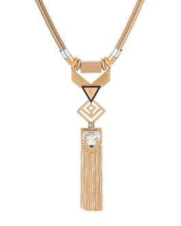 voylla gloss geometric statement necklace gold