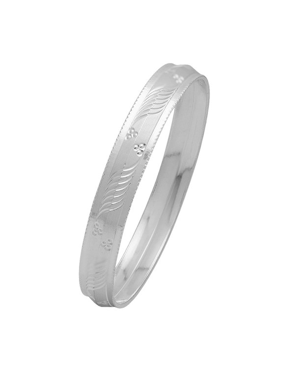 925 Sterling Silver Kada With Textured 