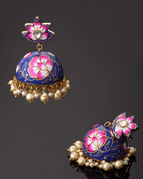 Designer Earrings Diwan I Khas Spring Is In The Air Meenakari Designer Earrings Diwan I Khas Spring Is In The Air Meenakari Jhumka Online Voylla