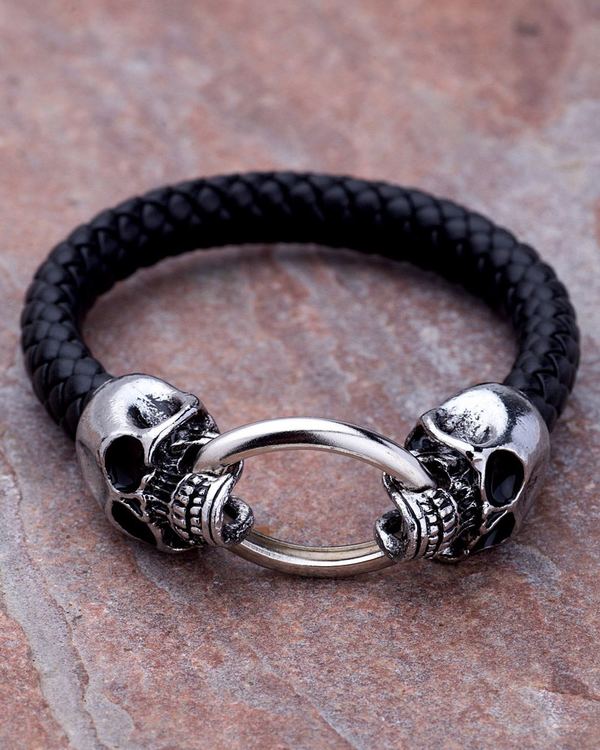 Skull Designer Twisted Design Bracelet For Men From Dare by Voylla