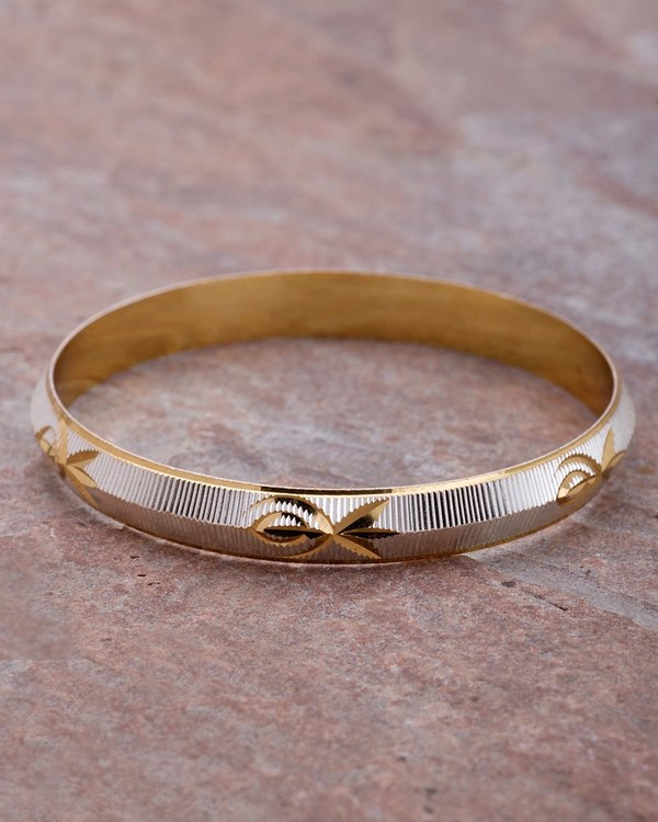 silver kada with gold plated