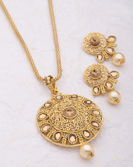 Buy Artificial Gold Plated Pendant Set 