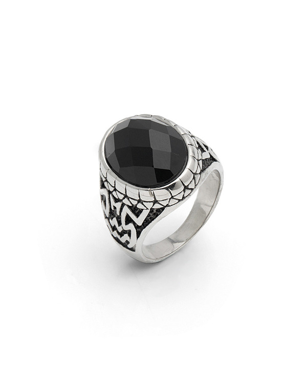black stone ring