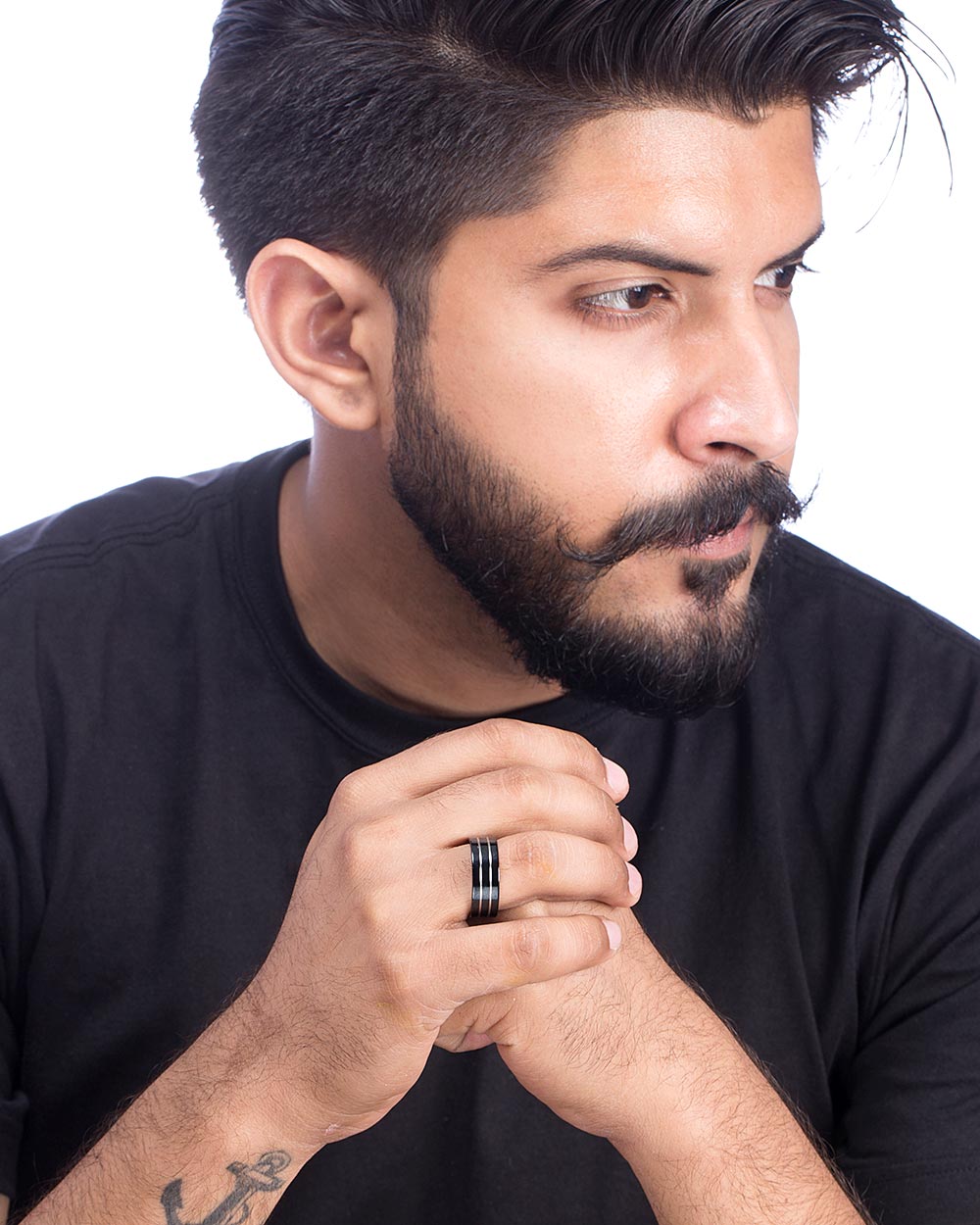 Buy Black Band Style Ring For Men Online India Voylla