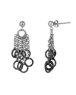 cluster sleek chains dainty voylla earrings silver