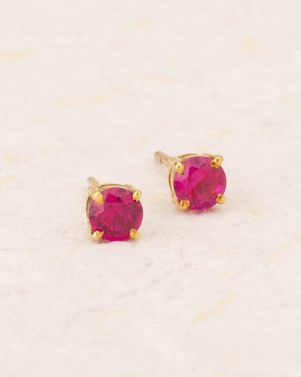 Designer Earrings Red Ruby Adorned Gold Plated Stud Red Ruby Adorned Gold Plated Stud Earrings