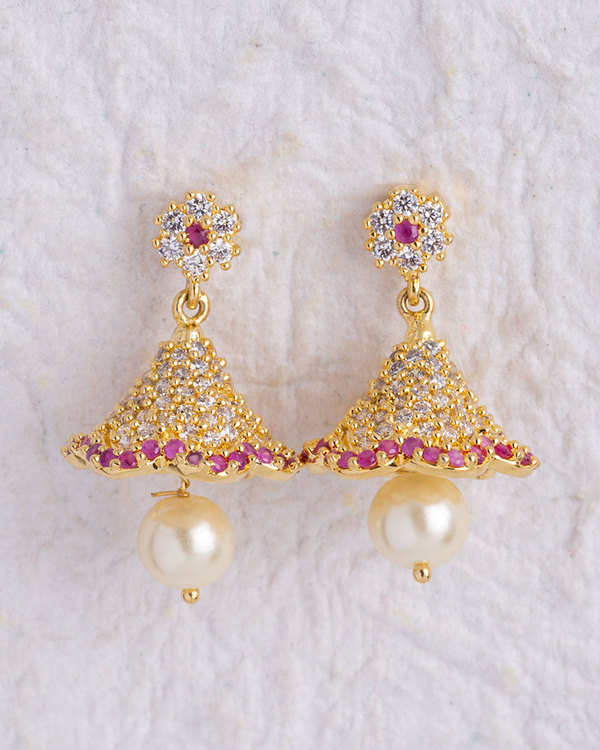 Designer Earrings Cz Studded Jhumka Online Designer Earrings Cz Studded Jhumka Online Voylla