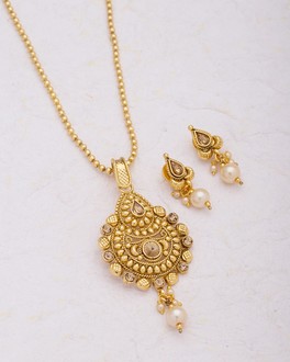 Buy Artificial Gold Plated Pendant Set 
