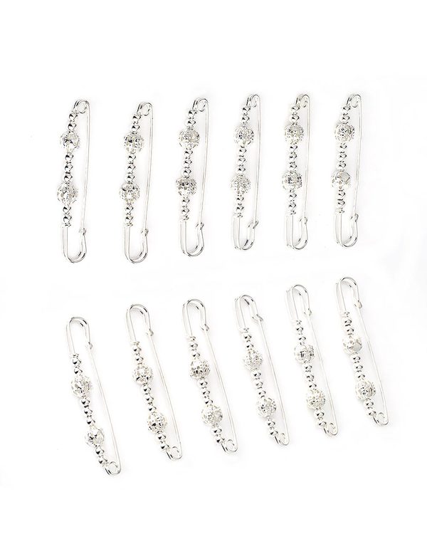 silver saree pin