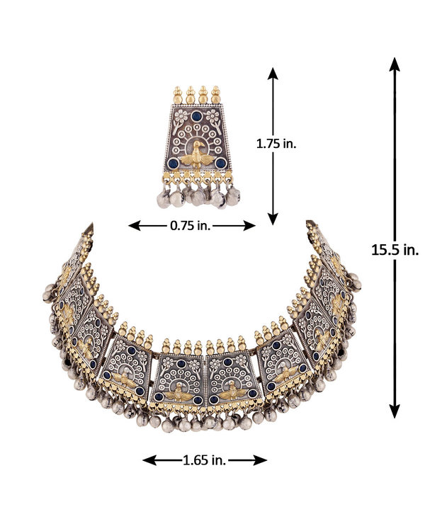Voylla Treasure Trove Peacocks Necklace Set for Women