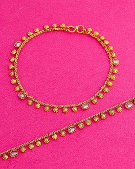 gold plated anklets online