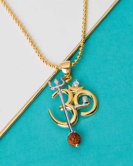 Silver \u0026 Gold Plated Pendant For Men 