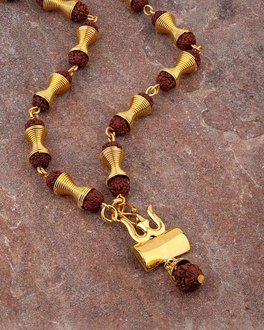 rudraksha gold chain design