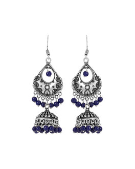 oxidised dangling jhumki voylla