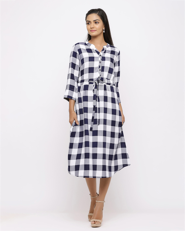checked a line dress